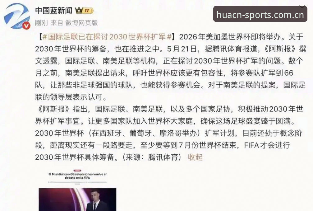 华体育电脑版 深度揭秘:2030世界杯扩军至66队,中国男足重返决赛圈的终极机遇?